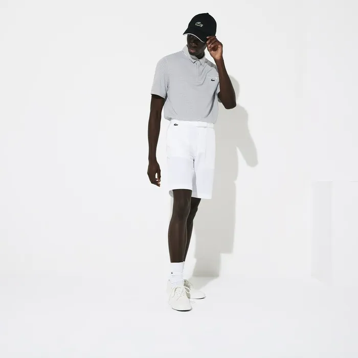 Pants and Shorts Lacoste Mens SPORT Breathable Stretch Golf Bermudas White Outlet