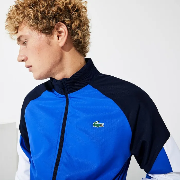 Pants and Shorts Lacoste Mens SPORT Colorblock JerseyLined Tracksuit BlueNavy BlueWhite Online Store