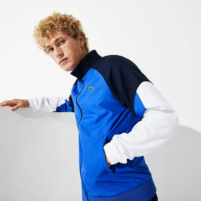 Pants and Shorts Lacoste Mens SPORT Colorblock JerseyLined Tracksuit BlueNavy BlueWhite Online Store