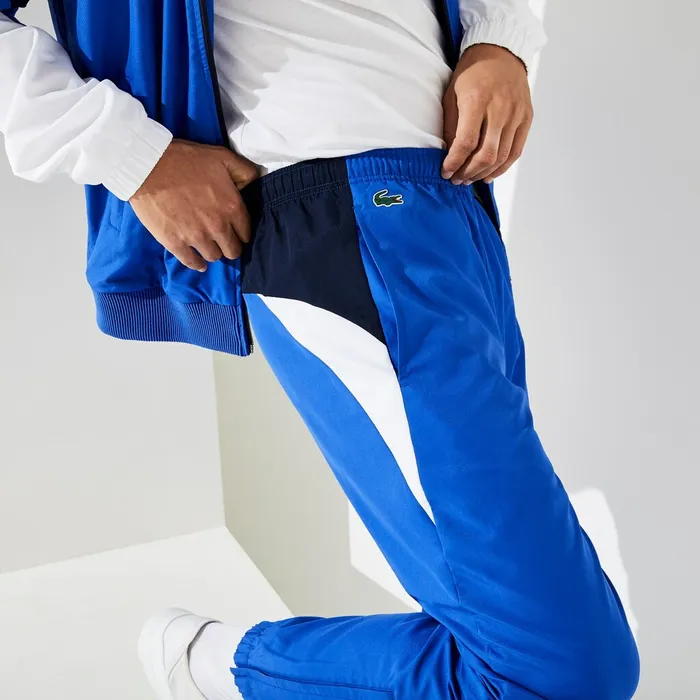 Pants and Shorts Lacoste Mens SPORT Colorblock JerseyLined Tracksuit BlueNavy BlueWhite Online Store