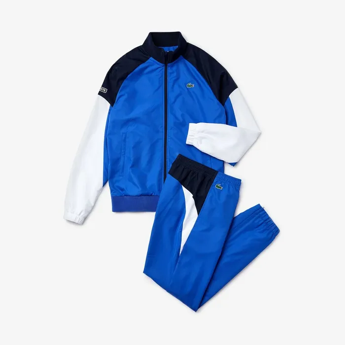 Pants and Shorts Lacoste Mens SPORT Colorblock JerseyLined Tracksuit BlueNavy BlueWhite Online Store