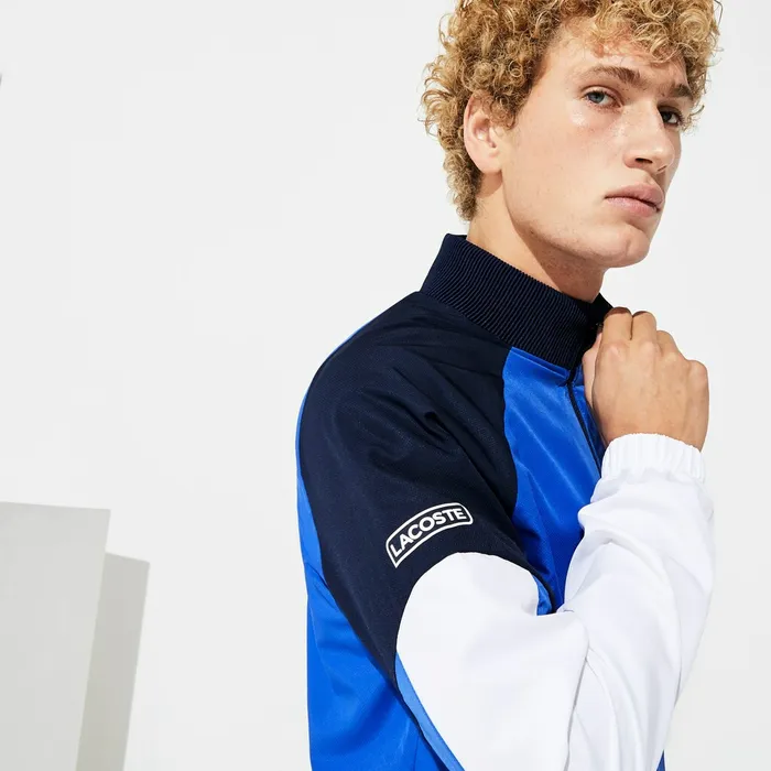Pants and Shorts Lacoste Mens SPORT Colorblock JerseyLined Tracksuit BlueNavy BlueWhite Online Store
