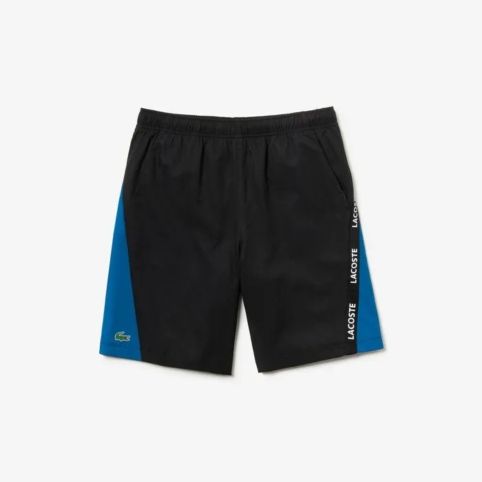 Pants and Shorts Lacoste Mens SPORT Logo TwoTone Shorts BlackBlueWhite Online Outlet Store