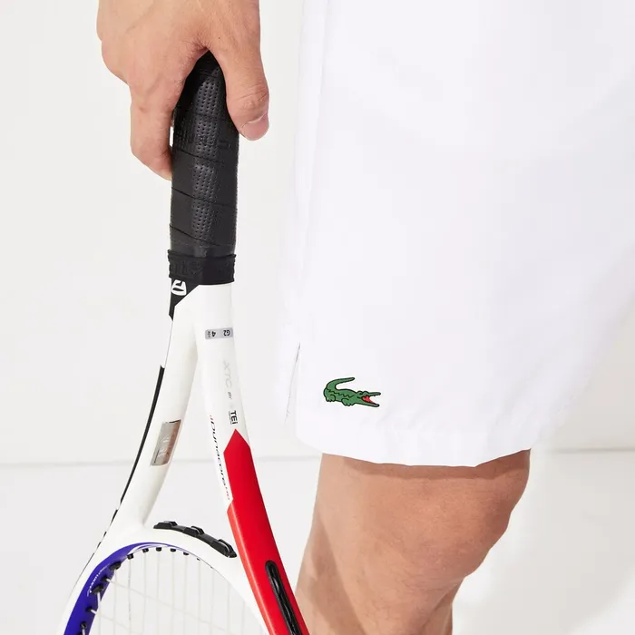 Pants and Shorts Lacoste Mens SPORT MeshPanel Tennis Shorts WhiteFlashy Yellow Popular