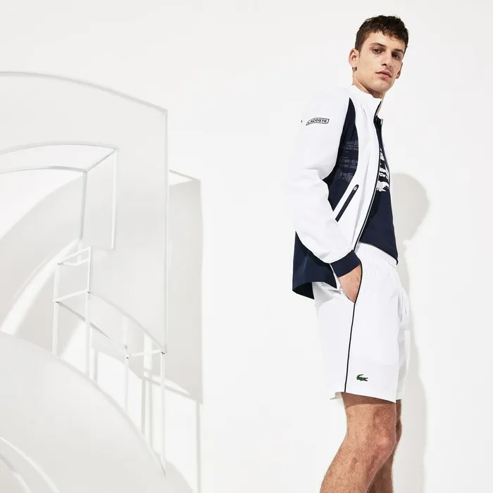 Pants and Shorts Lacoste Mens SPORT Novak Djokovic Stretch Technical Shorts WhiteNavy Blue Outlet Factory Pants and Shorts Lacoste Mens SPORT Novak Djokovic Stretch Technical Shorts WhiteNavy Blue Outlet Factory