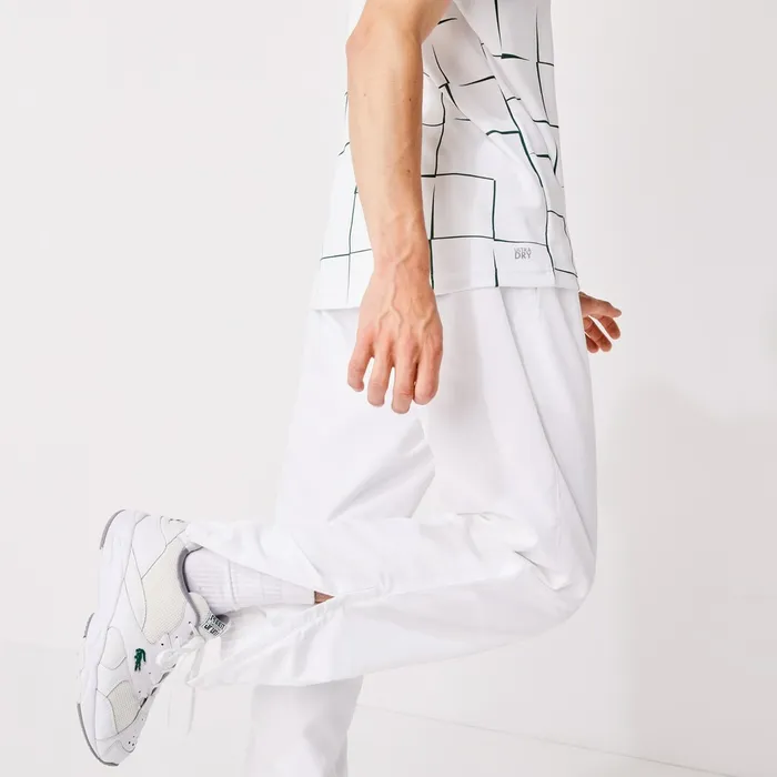 Pants and Shorts Lacoste Mens SPORT Performance Side Zip Track Pants White Shop