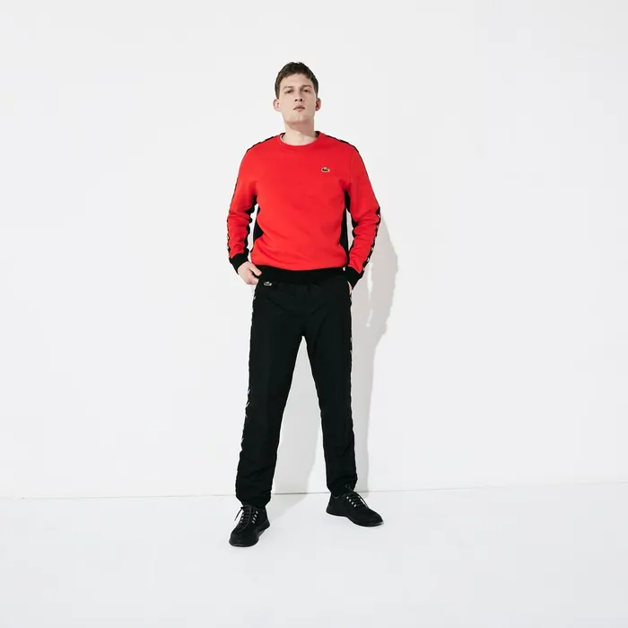 Pants and Shorts Lacoste Mens SPORT Print Bands Lightweight Tracksuit Pants Black Cheap On Sale