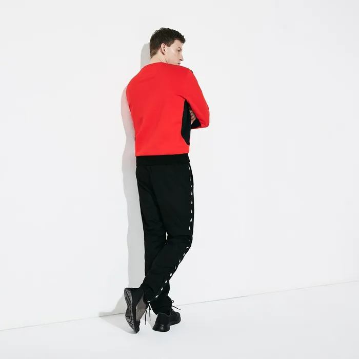 Pants and Shorts Lacoste Mens SPORT Print Bands Lightweight Tracksuit Pants Black Cheap On Sale