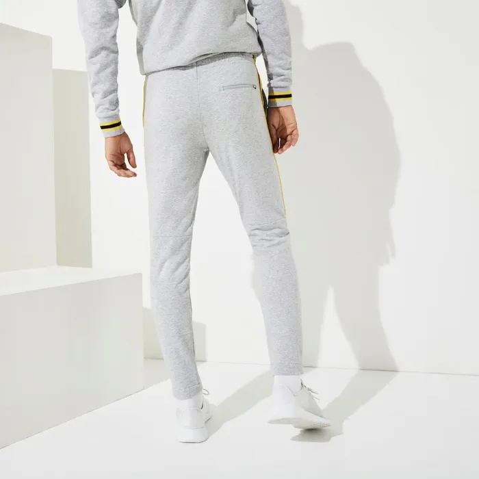 Pants and Shorts Lacoste Mens SPORT Racing Stripe Fleece Track Pants Grey ChineYellowBlack Shop Online