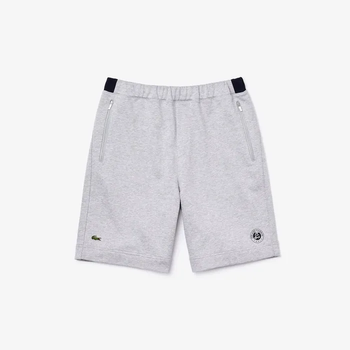 Pants and Shorts Lacoste Mens SPORT Roland Garros Cotton Fleece Shorts Grey ChineNavy BlueWhite Cheap On Sale