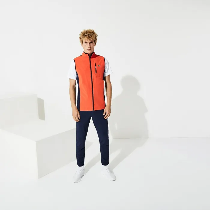 Pants and Shorts Lacoste Mens SPORT Stretch Golf Track Pants Navy BlueWhiteRed Store