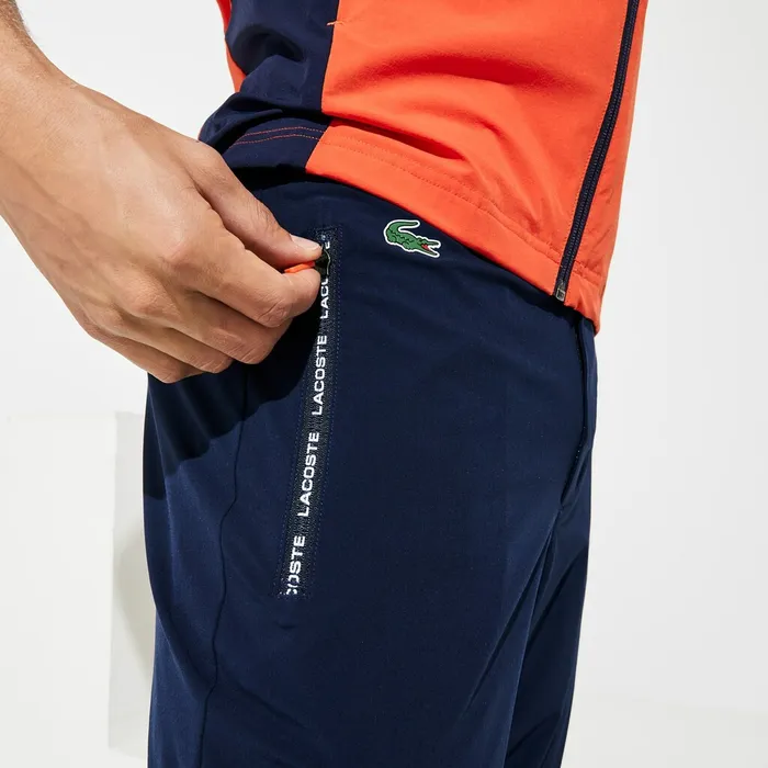 Pants and Shorts Lacoste Mens SPORT Stretch Golf Track Pants Navy BlueWhiteRed Store