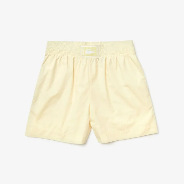 Pants and Shorts Lacoste Womens Light Cotton Poplin Shorts Yellow Casaul
