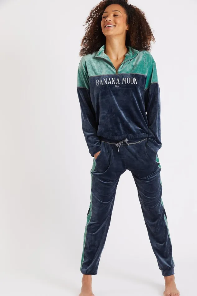 Pants Blue 8211 QUICKLY WILDLAKE Blue Women Banana Moon Pants
