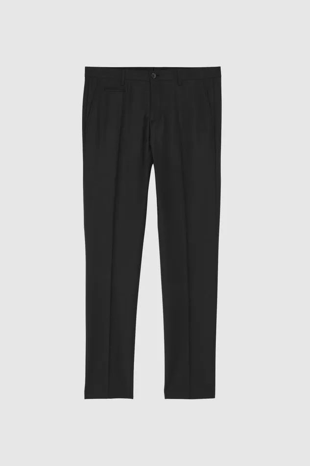 Pants Men Patrizia Pepe Trousers In Bielastic Cool Wool Nero Vinile