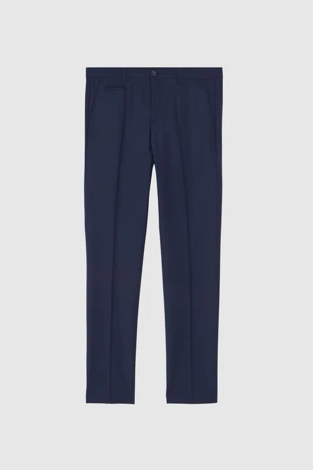 Pants Men Patrizia Pepe Trousers In Bielastic Cool Wool Royal Navy
