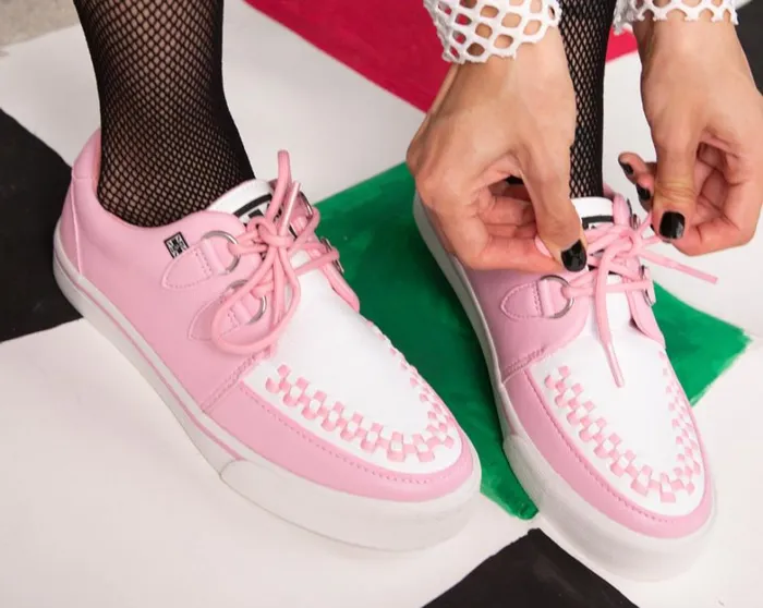 Pink and White 2Ring Creeper Sneaker Men TUK Shoes Sneakers Pink and White 2Ring Creeper Sneaker Men TUK Shoes Sneakers