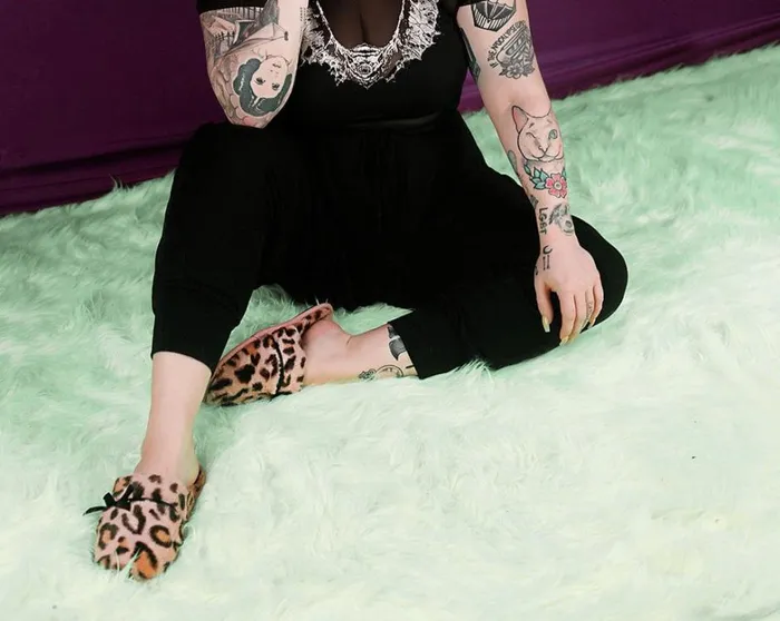 Pink Leopard Bow Slipper Women TUK Shoes Slippers Pink Leopard Bow Slipper Women TUK Shoes Slippers