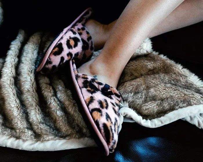 Pink Leopard Bow Slipper Women TUK Shoes Slippers Pink Leopard Bow Slipper Women TUK Shoes Slippers