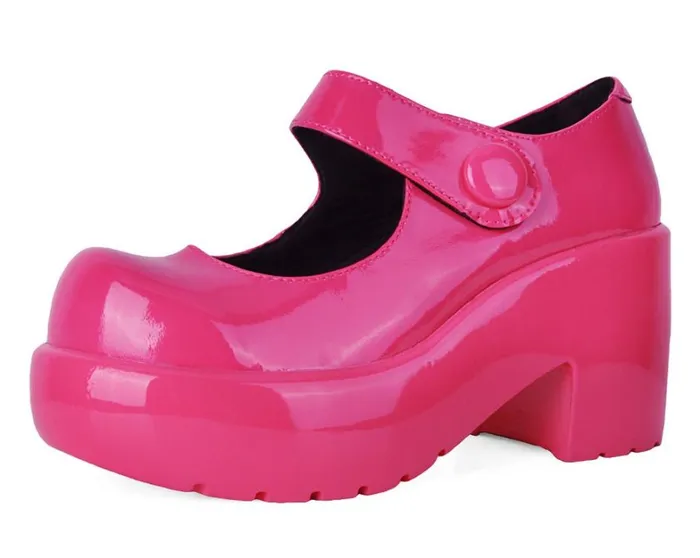 Pink Liquid Bubble Mary Jane Platform Women TUK Shoes Mary Janes
