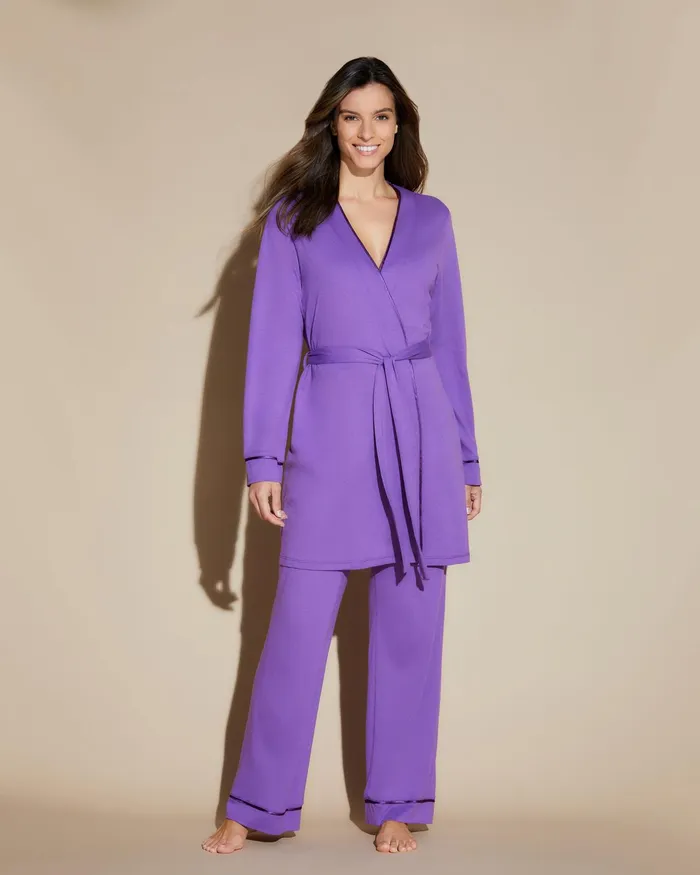Pj Sets Women Cosabella Bella 3 Piece Set With Robe Cyclamencyclamen