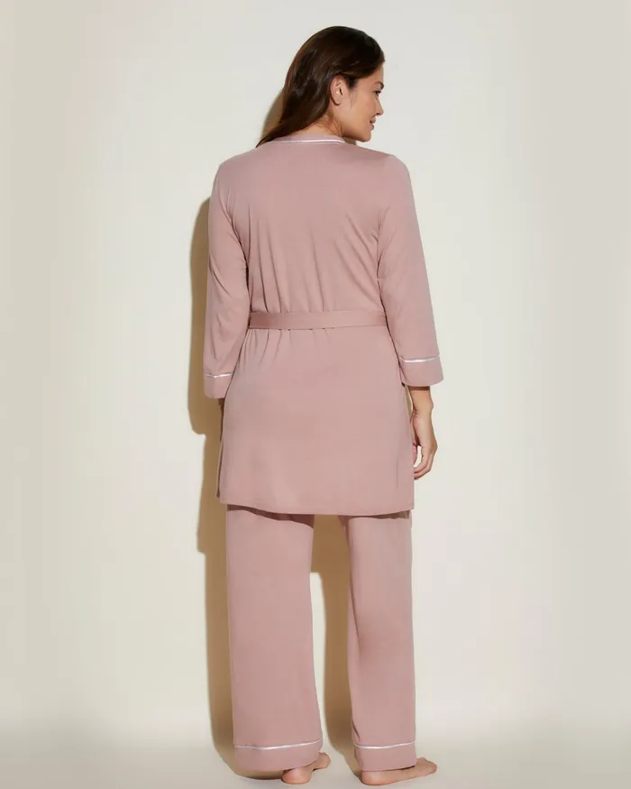 Pj Sets Women Cosabella Bella Nursing 3 Piece Set With Robe Mandorlamoon Ivory