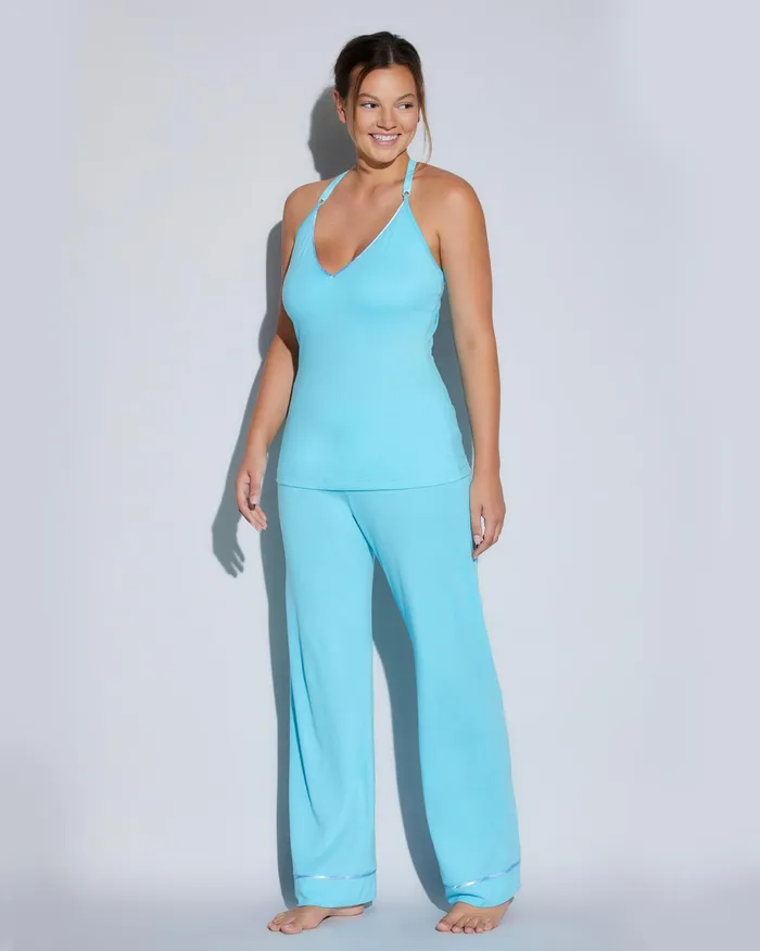 Pj Sets Women Cosabella Bella Nursing 3 Piece Set With Robe Turcheseblu Venezia