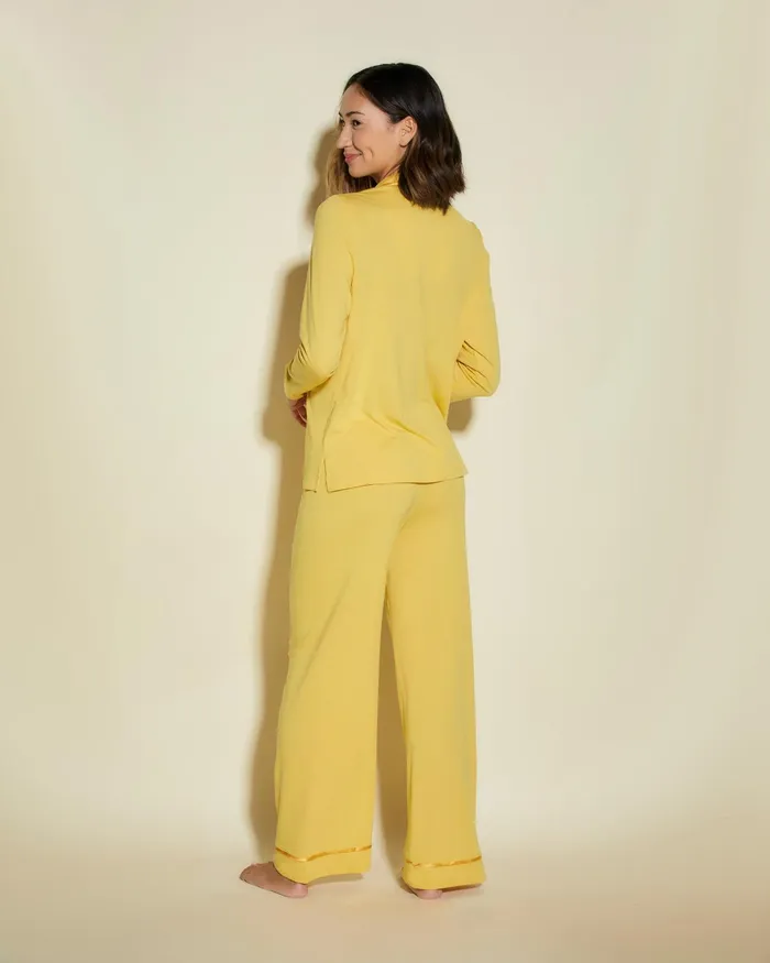 Pj Sets Women Cosabella Bella Petite Long Sleeve Top and Pant Pajamas Serengeti Sunserengeti Sun