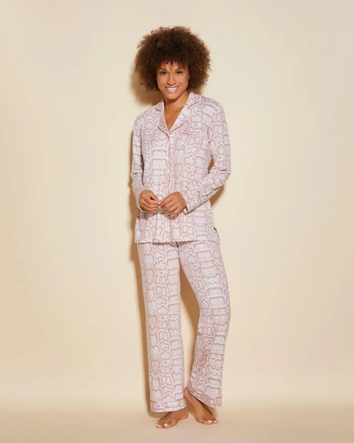 Pj Sets Women Cosabella Bella Printed Long Sleeve Top and Pant Pajamas Mandorla Snakemandorla Pj Sets Women Cosabella Bella Printed Long Sleeve Top and Pant Pajamas Mandorla Snakemandorla