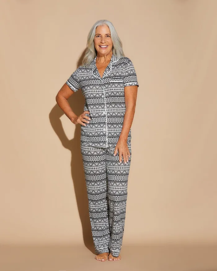 Pj Sets Women Cosabella Bella Printed Short Sleeve Top And Pant Pajama Set Geo Blackwhite Pj Sets Women Cosabella Bella Printed Short Sleeve Top And Pant Pajama Set Geo Blackwhite
