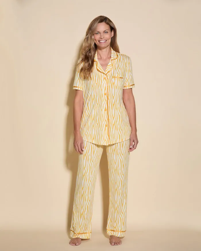 Pj Sets Women Cosabella Bella Printed Short Sleeve Top And Pant Pajama Set Zebra Serengeti Sunserengeti Pj Sets Women Cosabella Bella Printed Short Sleeve Top And Pant Pajama Set Zebra Serengeti Sunserengeti