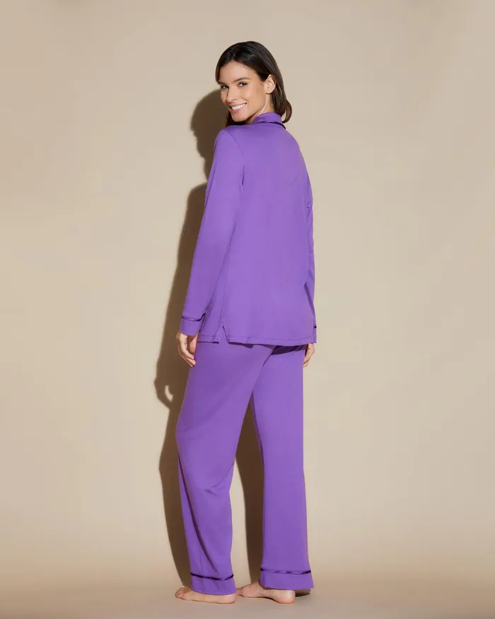 Pj Sets Women Cosabella Bella Relaxed Long Sleeve Top and Pant Cyclamencyclamen