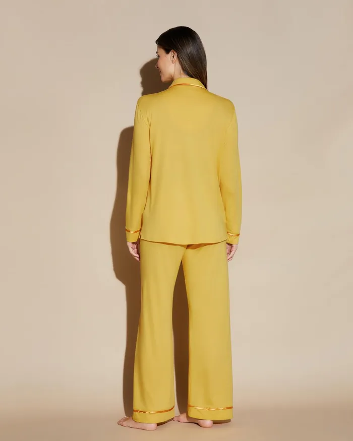 Pj Sets Women Cosabella Bella Relaxed Long Sleeve Top and Pant Serengeti Sunserengeti Sun