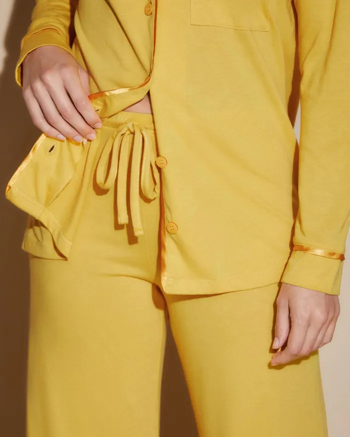 Pj Sets Women Cosabella Bella Relaxed Long Sleeve Top and Pant Serengeti Sunserengeti Sun