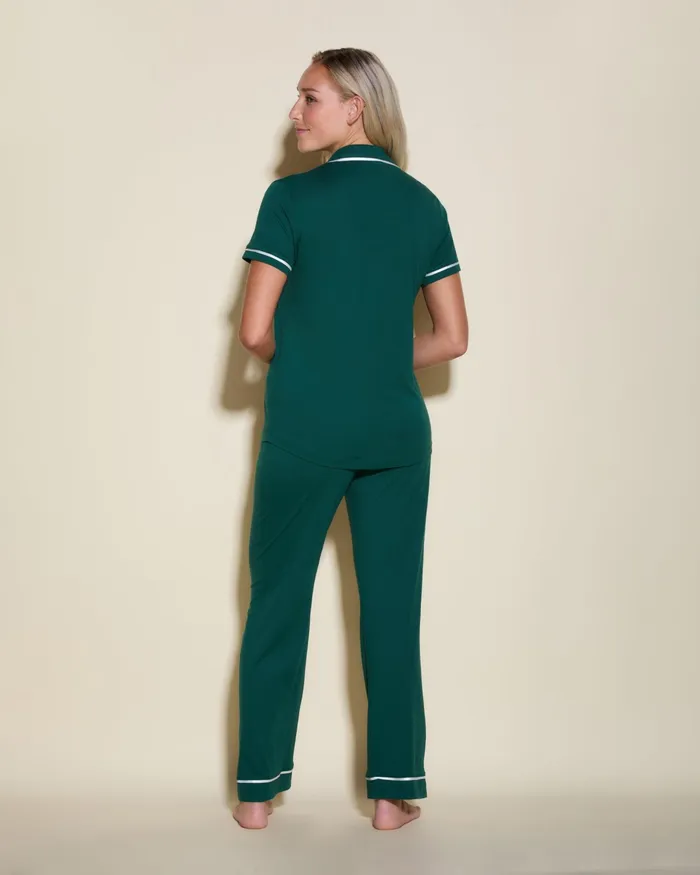 Pj Sets Women Cosabella Bella Short Sleeve Top and Pant Pajama Set Congoivory