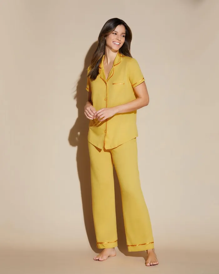 Pj Sets Women Cosabella Bella Short Sleeve Top and Pant Pajama Set Serengeti Sunserengeti Sun Pj Sets Women Cosabella Bella Short Sleeve Top and Pant Pajama Set Serengeti Sunserengeti Sun