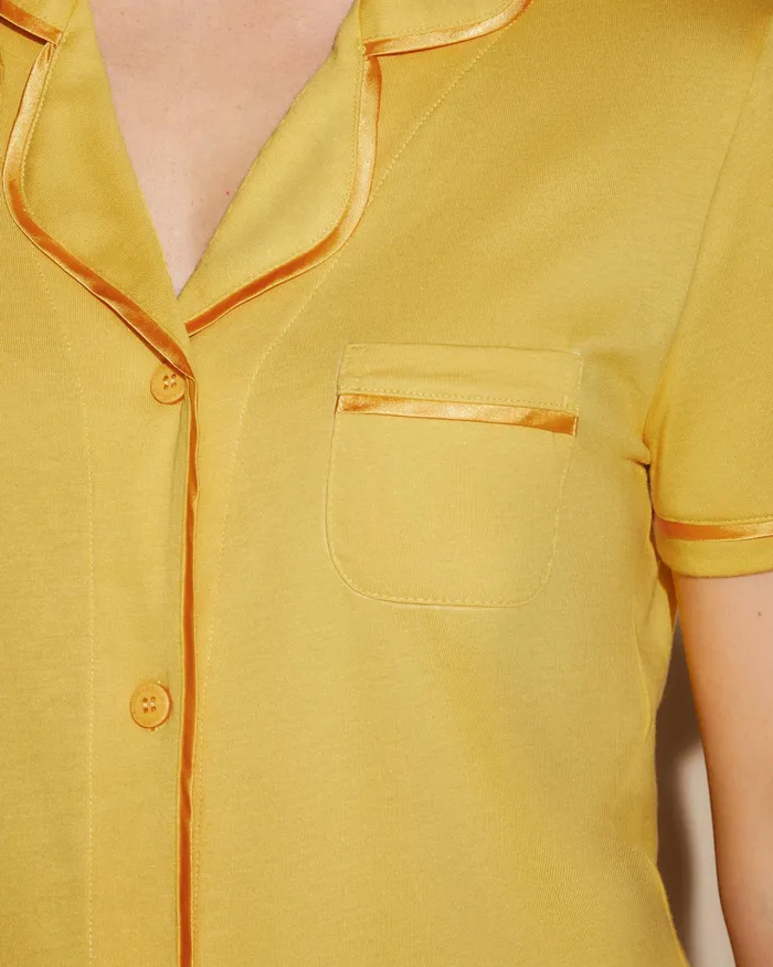 Pj Sets Women Cosabella Bella Short Sleeve Top and Pant Pajama Set Serengeti Sunserengeti Sun