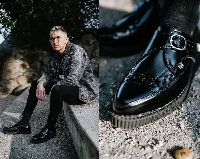 Pointed Buckle Creepers Men TUK Shoes Dress Shoes