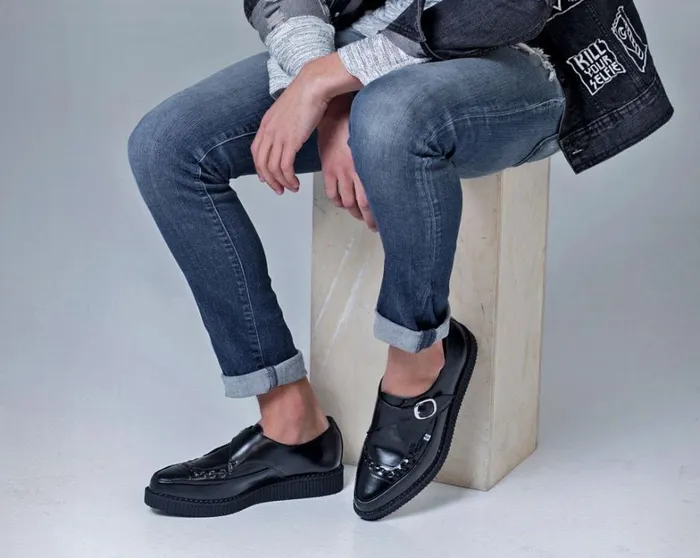 Pointed Buckle Creepers Men TUK Shoes Dress Shoes