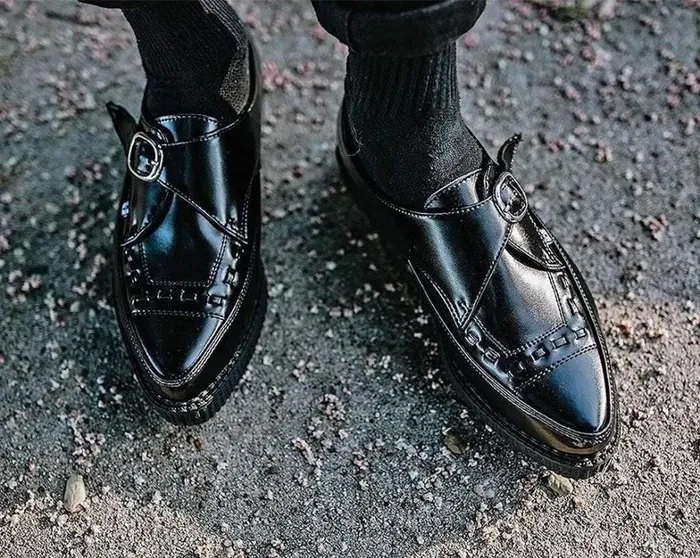 Pointed Buckle Creepers Men TUK Shoes Dress Shoes
