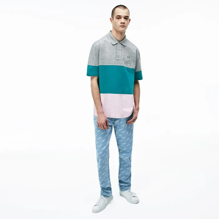 Polos Lacoste Mens LIVE Loose Fit Cotton Polo Grey ChineGreenLight Pink Outlet Polos Lacoste Mens LIVE Loose Fit Cotton Polo Grey ChineGreenLight Pink Outlet