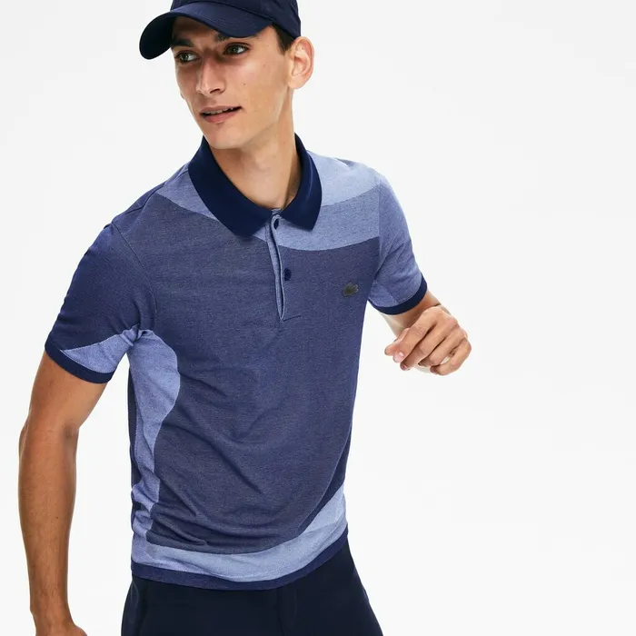 Polos Lacoste Mens Motion Ergonomic Polo Shirt Navy BluePurple Gift Ideas