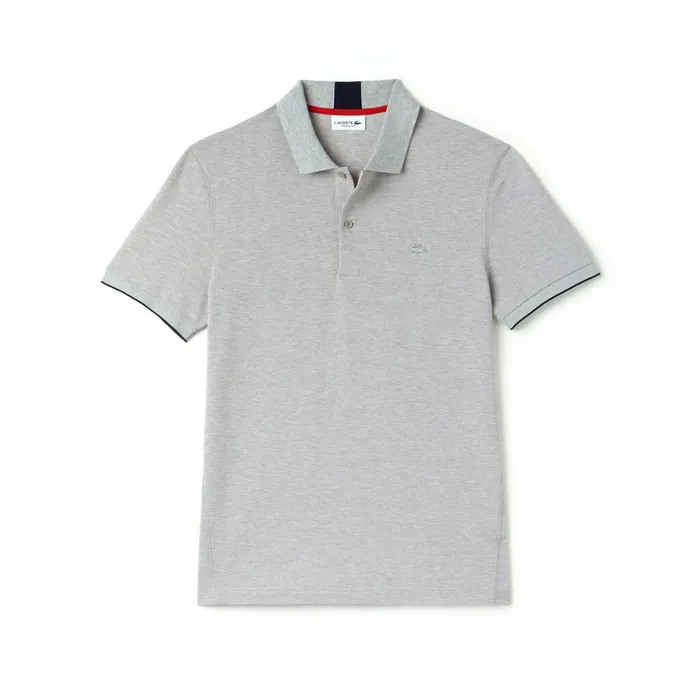 Polos Lacoste Mens Motion Regular Fit Technical Petit Piqu Polo GreyNavy BlueRed USA