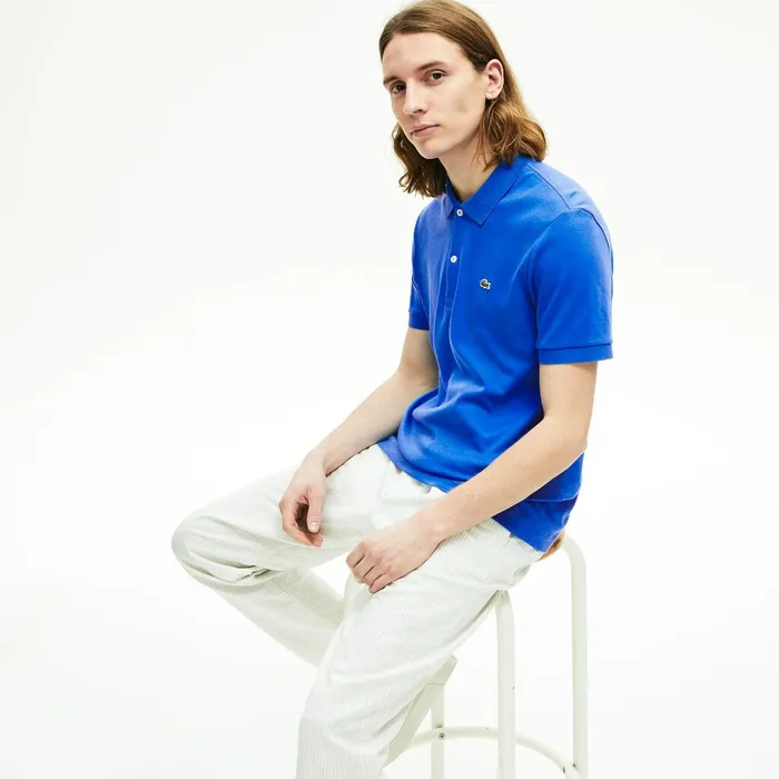 Polos Lacoste Mens Regular Fit Lightweight Cotton Polo Blue Store
