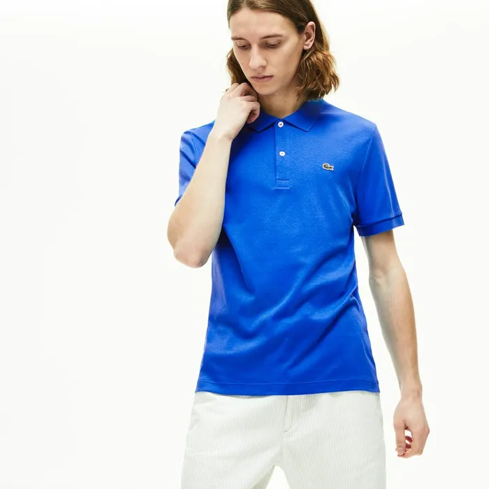 Polos Lacoste Mens Regular Fit Lightweight Cotton Polo Blue Store