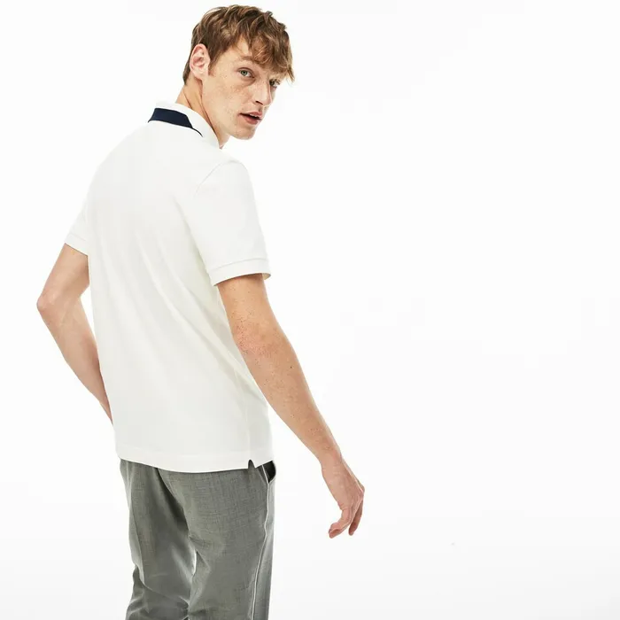 Polos Lacoste Mens Regular Fit Stretch Polo Shirt White For Sale Online