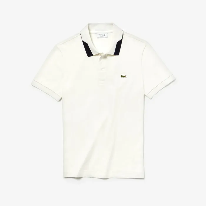 Polos Lacoste Mens Regular Fit Stretch Polo Shirt White For Sale Online