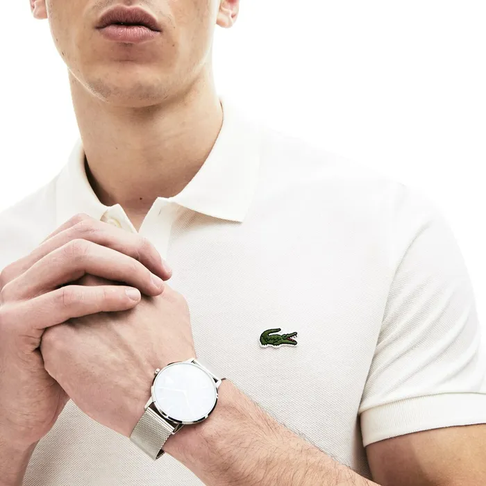 Polos Lacoste Mens Regular Fit Thermoregulating Piqu Polo Shirt White Shop Online