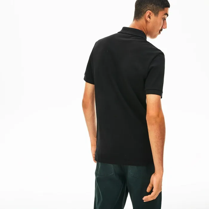 Polos Lacoste Mens Short Sleeve Side Stripe Pique Polo Black For Sale Online