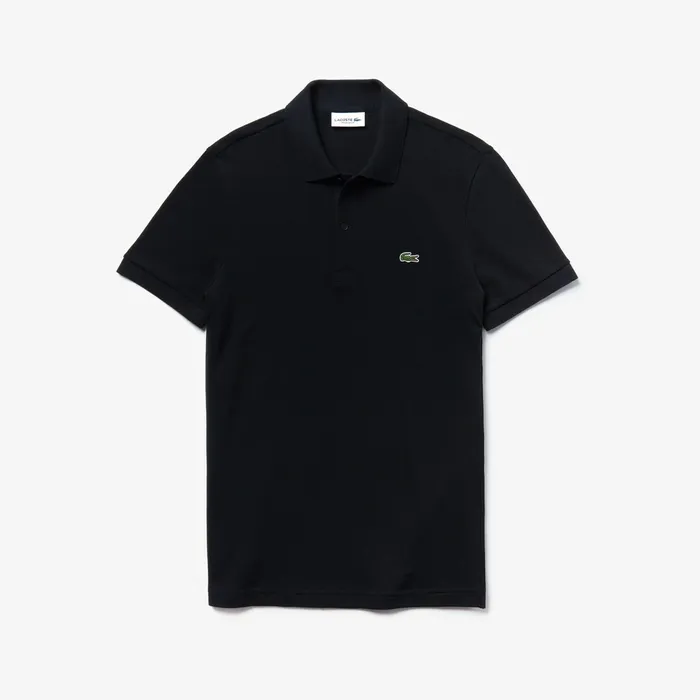 Polos Lacoste Mens Short Sleeve Side Stripe Pique Polo Black For Sale Online